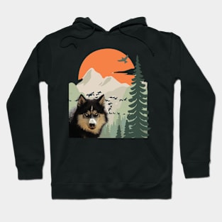 Vintage retro sunset art of zoo Hoodie